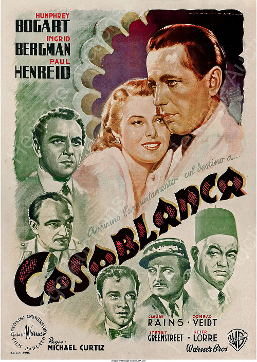 Známy plagát z  filmu Casablanca vydražili na aukcii v Dallase za 408 000 eur. 