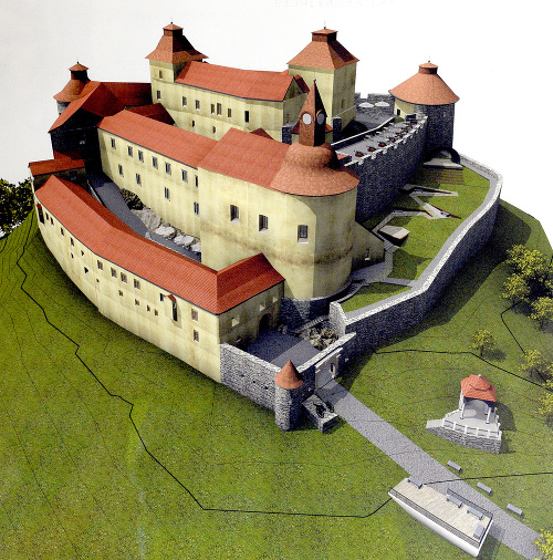 Vizualizácia hradu od projektanta obnovy P. Kucharoviča.