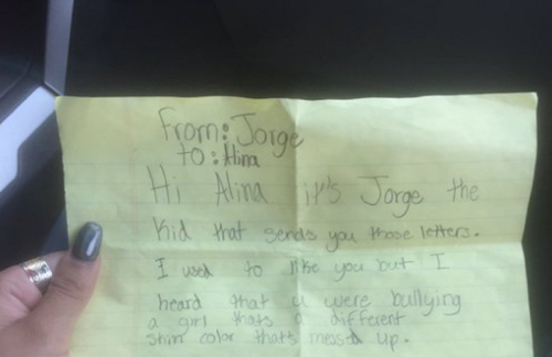Takýto list napísal malý Jorge.