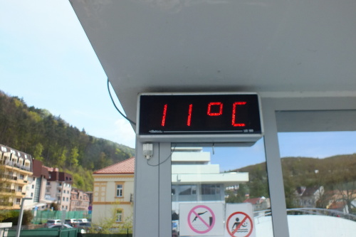 Teplota v Trenčianskych Tepliciach 11 stupňov.