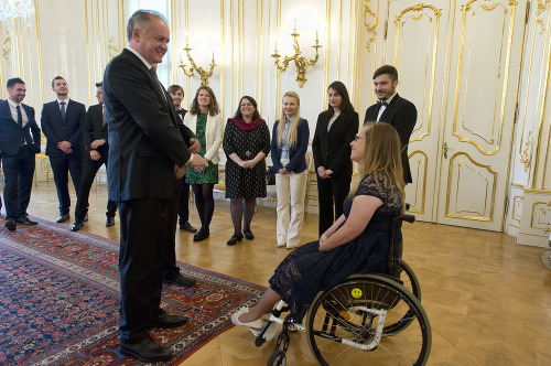 Prezident SR Andrej Kiska prijal v Prezidentskom paláci v Bratislave laureátov 11. ročníka súťaže Študentská osobnosť Slovenska.