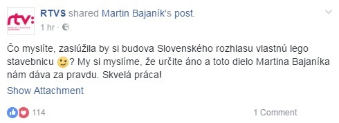 Slovenskú pyramídu z lega si všimla aj samotná RTVS, ktorá Martinov výtvor zdieľala na svojom Facebooku.