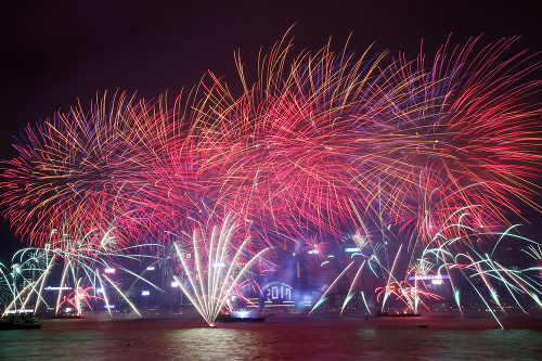 Oslavy nového roka v Hongkongu.
