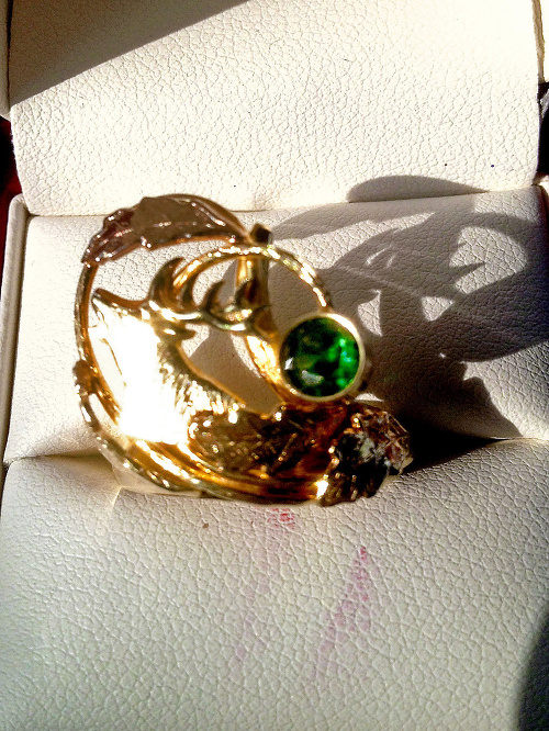 Zlatica má na zásnubnom prsteni jeleňa v ruji.