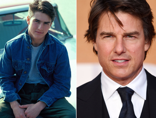 Herec Tom Cruise mal na fotke vľavo 21 rokov, na foto vravo má aktuálnych 54.