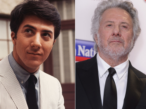 Herec Dustin Hoffman ako 30-ročný a 79-ročný.