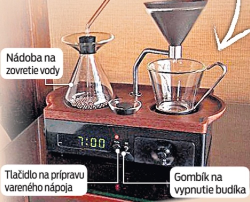 Britský vývojár Joshua Renouf predstavil novinku v podobe budíka, ktorý vám zároveň pripraví kávičku.