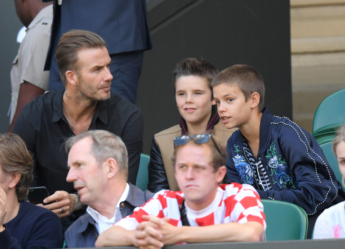 Nechýbal ani David Beckham, ktorý chodí na Wimbledon pravidelne.