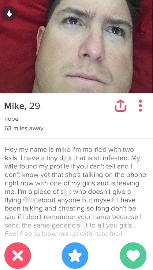 Mikeovi manželka trocha vylepšila profil.