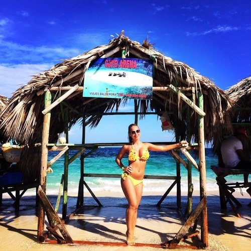 Lucia Mokráňová na dovolenke v Karibiku.