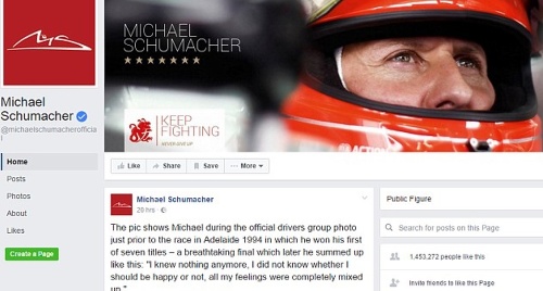 Michael Schumacher má na sociálnej stránke opäť množstvo fanúšikov.