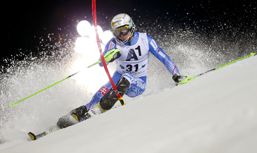 Adam Žampa počas 1. kola slalomu Svetového pohára v alpskom lyžovaní  v rakúskom  Schladmingu.