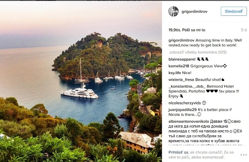 Gregor zavesil na sociálnu sieť z Talianska fotografiu s odkazom.