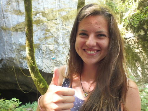 Andrea Hrončeková (24) z Košíc si  nenechala súťaž v jaskyni ujsť.