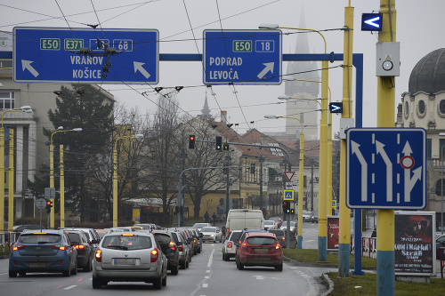 Križovatka ulíc Sabinovská, Levočská a Hlavná v Prešove.