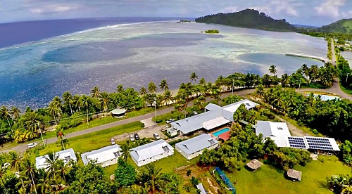 Komplex na ostrove Kosrae s výhľadom na more pripomína hotový raj na zemi.