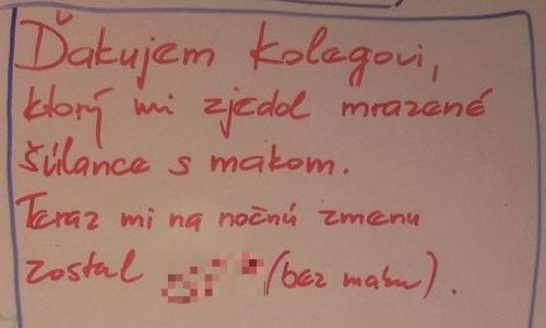 Ak vám zje niekto obed, nie je to nič príjemné. 