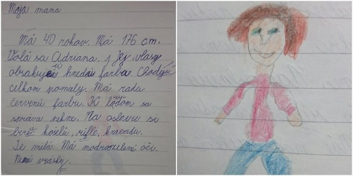 Adrianin synček k detailnému opisu pridal aj kresbu svojej mamičky.