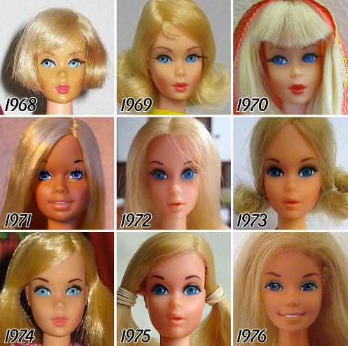 Barbie od roku 1968 až 1976.