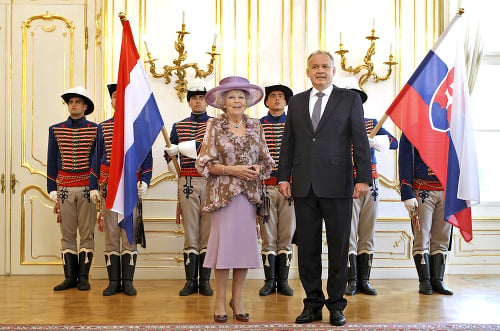 Holandská princezná Beatrix na návšteve u prezidenta Andreja Kisku. 