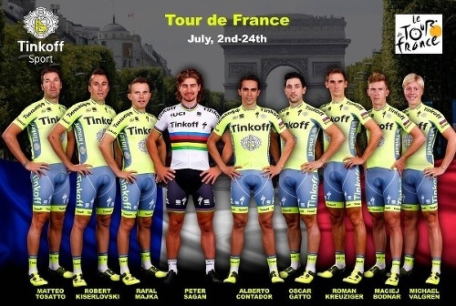 Tím Tinkoff na Tour de France.