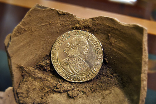 Strieborná minca s Ferdinandom III. 