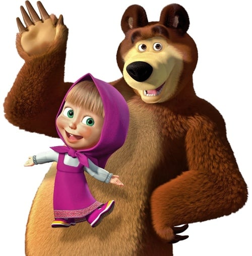 Postavy z ruskej rozprávky Máša a medveď.