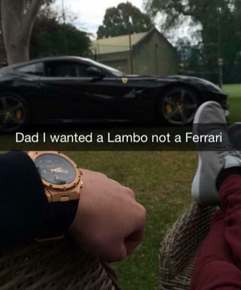 Tati, chcem Lamborghini a nie Ferrari. 