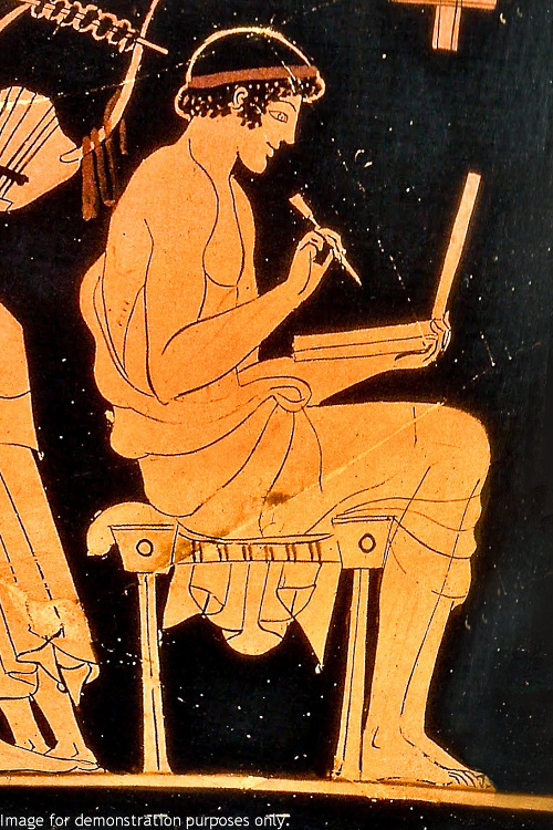 Maľba pisára na antickej váze