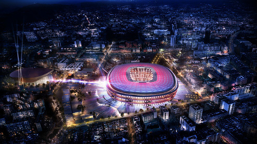 Vizualizácia nového štadióna FC Barcelona.