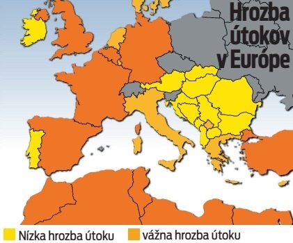 Hrozba útokov v Európe.