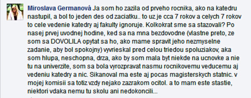 Študenti vyjadrujú svoje názoryna docenta aj na sociálnej sieti.