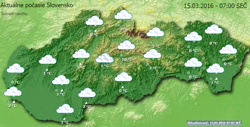 Počasie v utorok ráno.