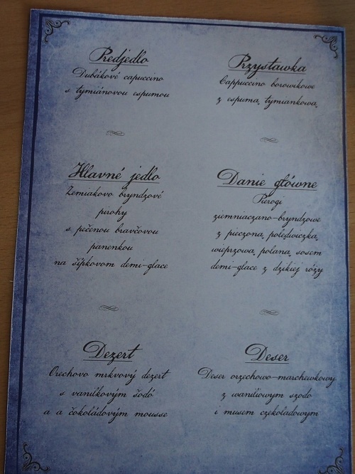 Obedové menu pre prezidentov.