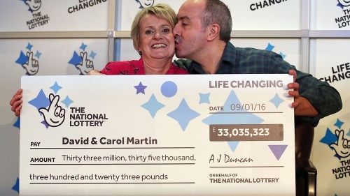 Dvojica si z lotérie odniesla 33. miliónov libier, čo je 44. milionárov eur. 