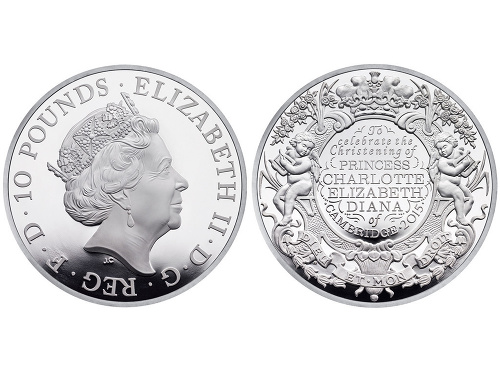 Takto bude vyzerať pamätná minca, vyrazená pri príležitosti krstín princeznej Charlotte.