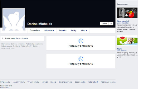 Jeden z falošných facebookových profilov.