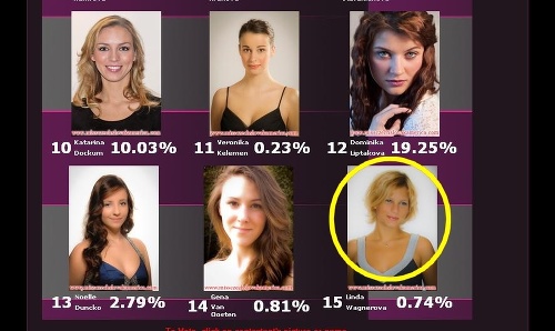 Takto vyzerá profilová fotka Lindy na stránke americkej verzie slovenskej Miss.