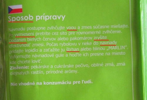 Chýb ako maku... Pod českou vlajkou, slovenský text s chybami.