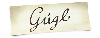 Google s originálnym logom počas stredy 3.10.2012.