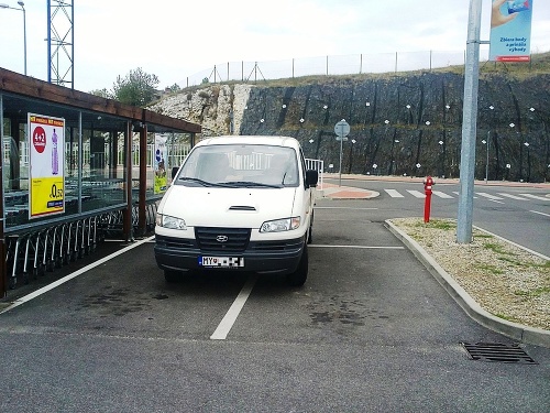 Ani doľava, ani dopredu či dozadu: Šofér automobilu sa s parkovaním veľmi nenatrápil.