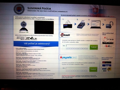 Nový PC vírus zneužil Policajný zbor Slovenskej republiky.