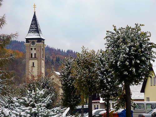 Terchová: Sneh neobišiel ani sever Slovenska.