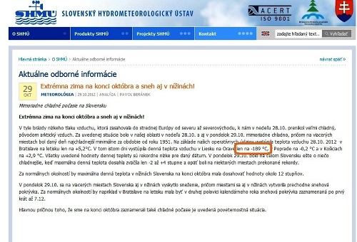 Desivých takmer 200 stupňov Celzia pod nulou nenechalo chladným ani nášho čitateľa.