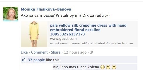 Prvý komentár pod odkazom Moniky Flašíkovej-Beňovej ju asi veľmi nepotešil.