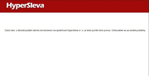 Takto oznámili krach jedného z českých zľavových portálov na jeho už nefunkčnej stránke, medzi poškodenými sú aj Slováci.