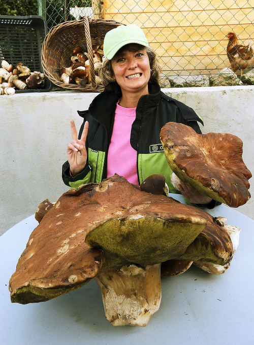 Hubárka Jolika Jalkeová z Bratislavy s ohromnými dubákmi, ktoré našli 