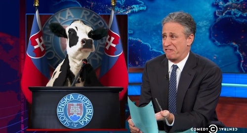 Podľa moderátora je našim prezidentom krava.