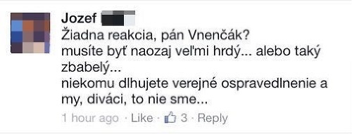 Na oficiálnom profile redaktora sa strhla vlna kritiky.