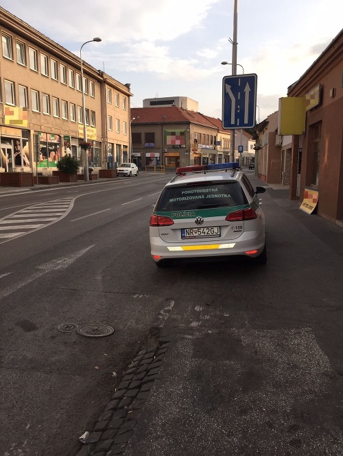 Policajti odstavili svoje auto v zákaze zastavenia.